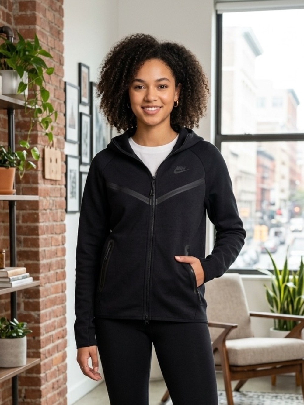 Nike Tech Fleece Hoodie Kids XL Black Full Zip / Fits Women’s XS S Sweatshirt